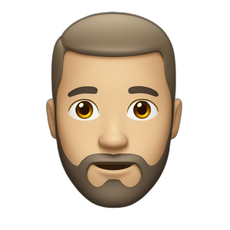 white man with dark buzz cut and beard emoji