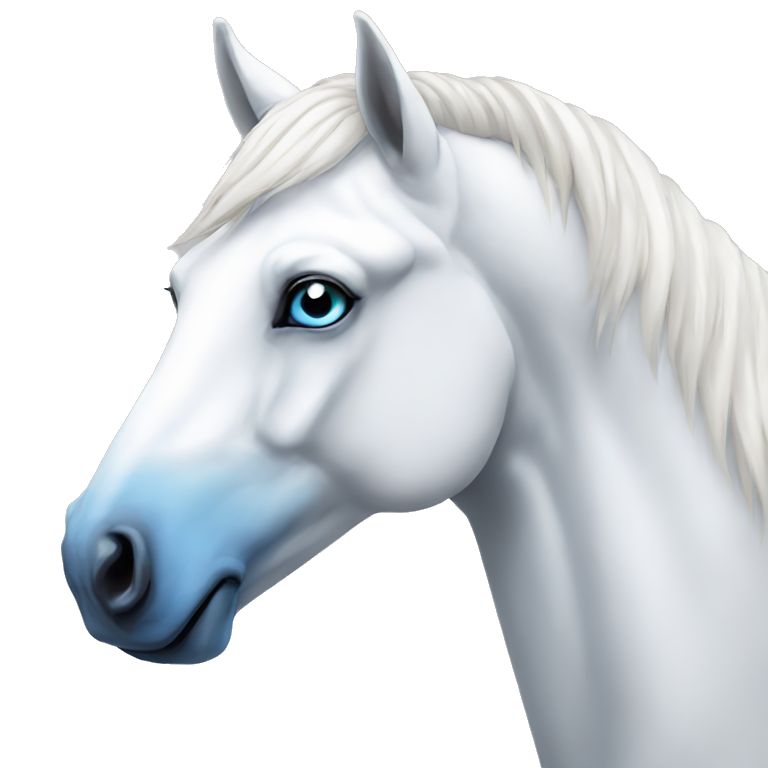 white horse blue eyes emoji