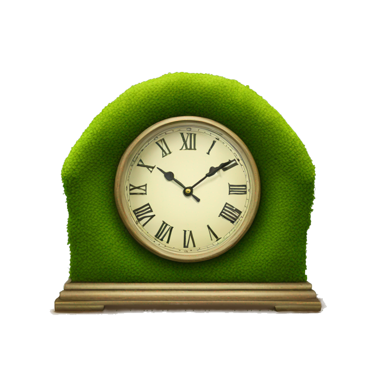 decorative clock with moss emoji