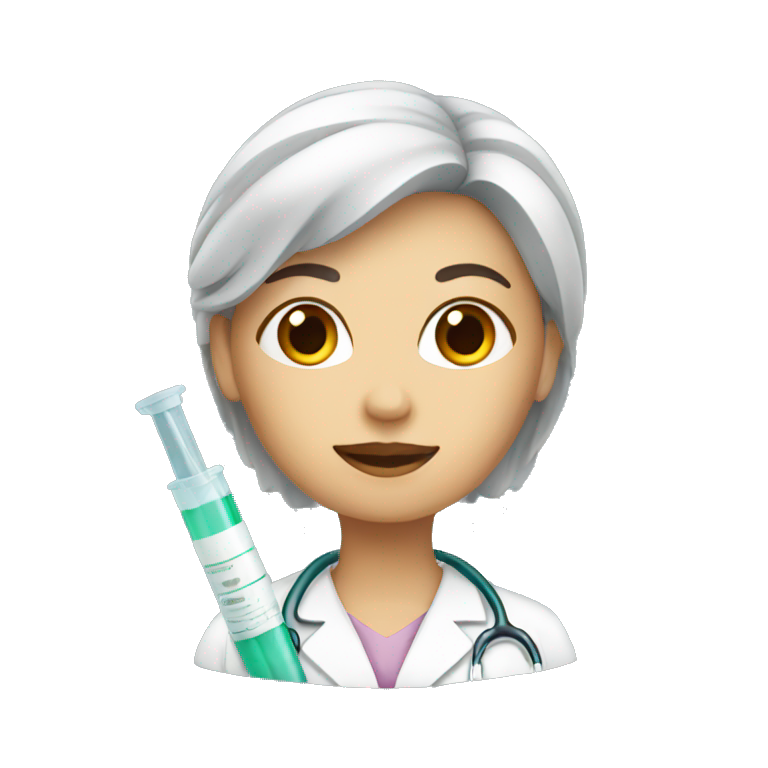 woman doctor with a syringe  emoji