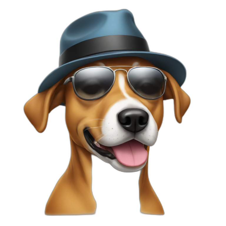 Dog with hat and sunglasses emoji
