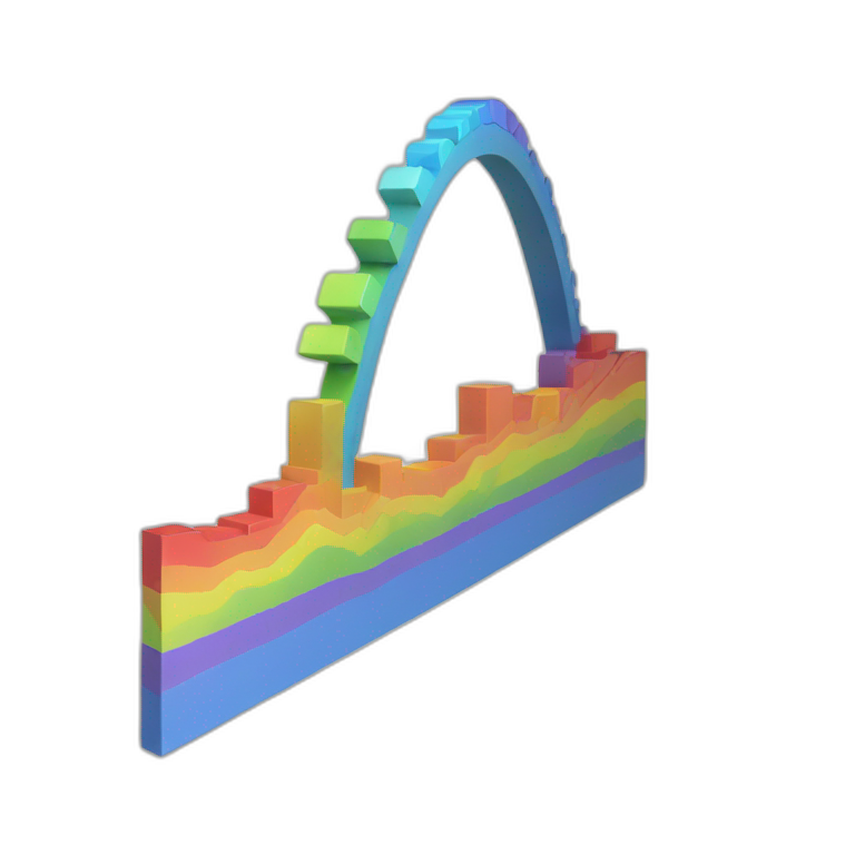 3d rainbow graph emoji