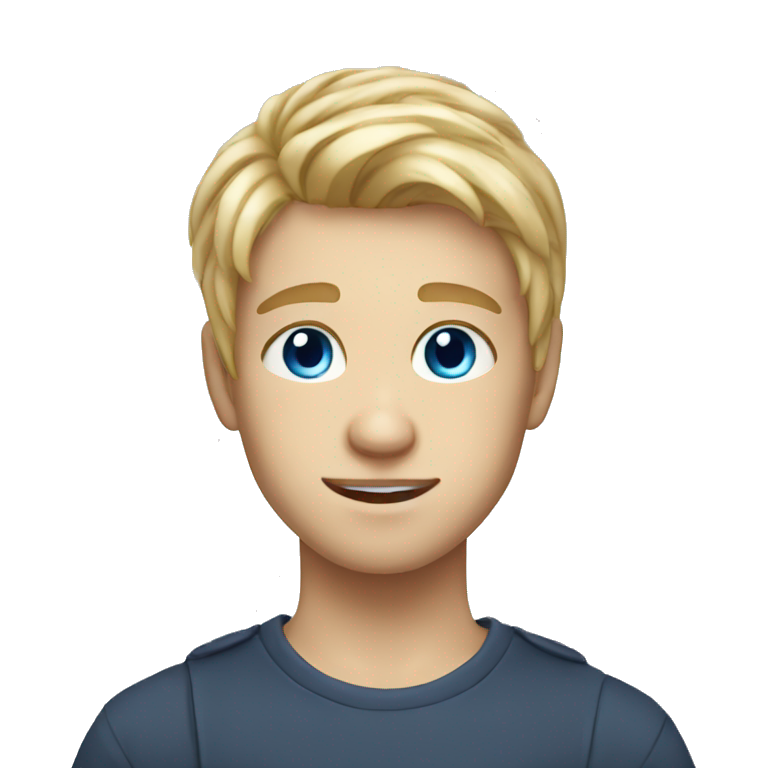 cute teen boy with blond hair and blue eyes emoji