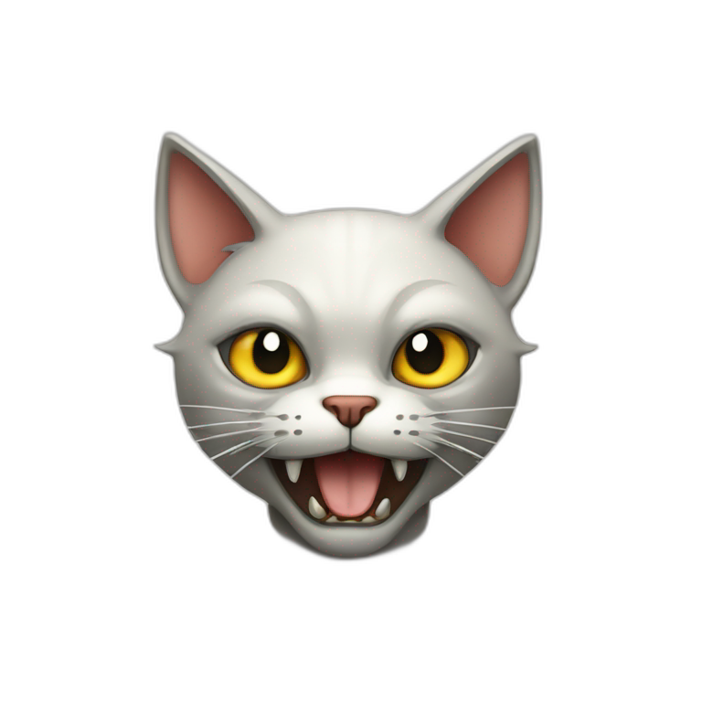 Evil cat with wealon emoji