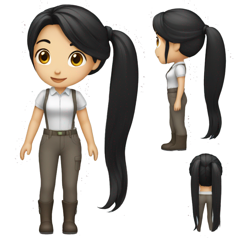 engineer girl long black hair emoji