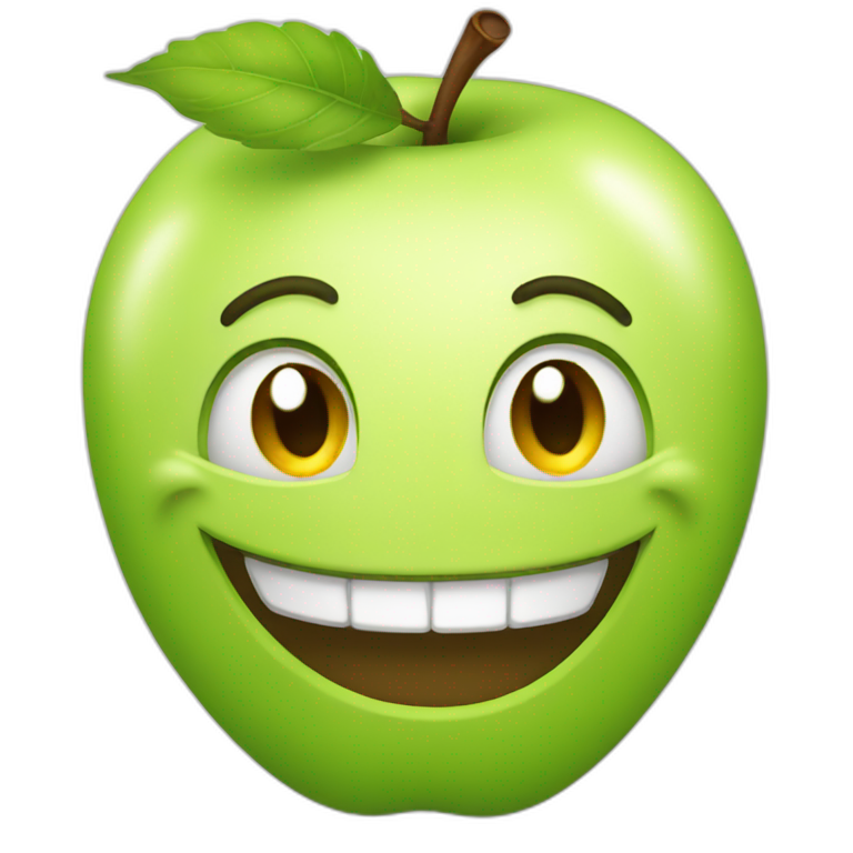 smirking apple emoji
