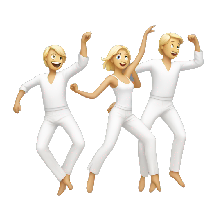 white dancing people  emoji