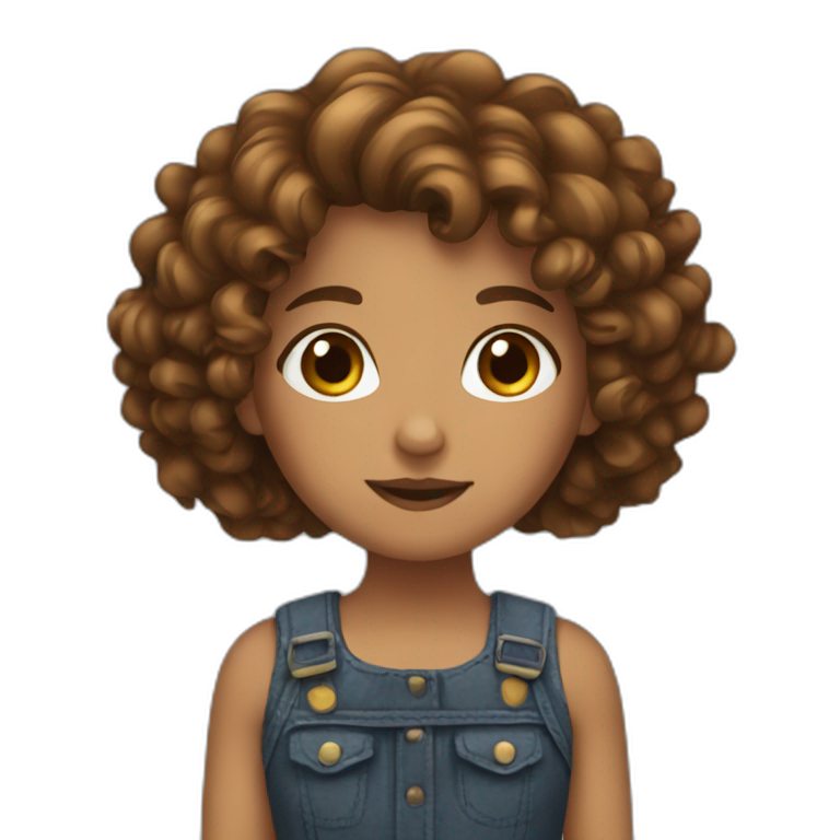 girl with brown curly hair emoji