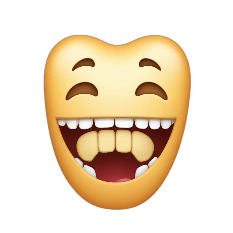 Bite emoji face showing teeth emoji