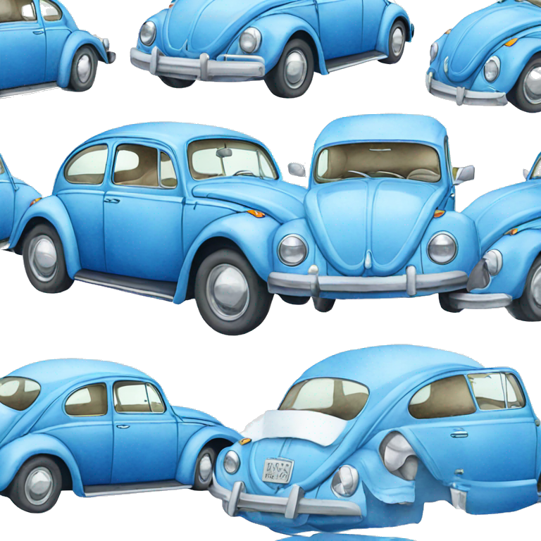 watercolor blue Vw beetle emoji