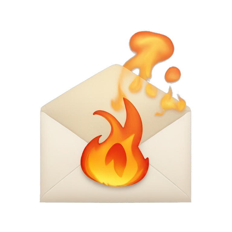 fire coming out of an envelope emoji