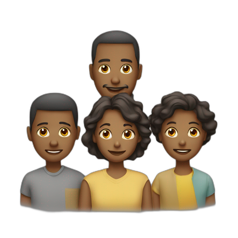 group of three people, abstract, two adults, one child emoji