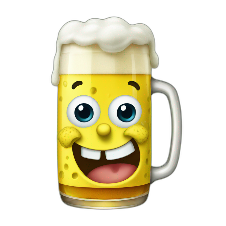 SpongeBob drink a beer emoji