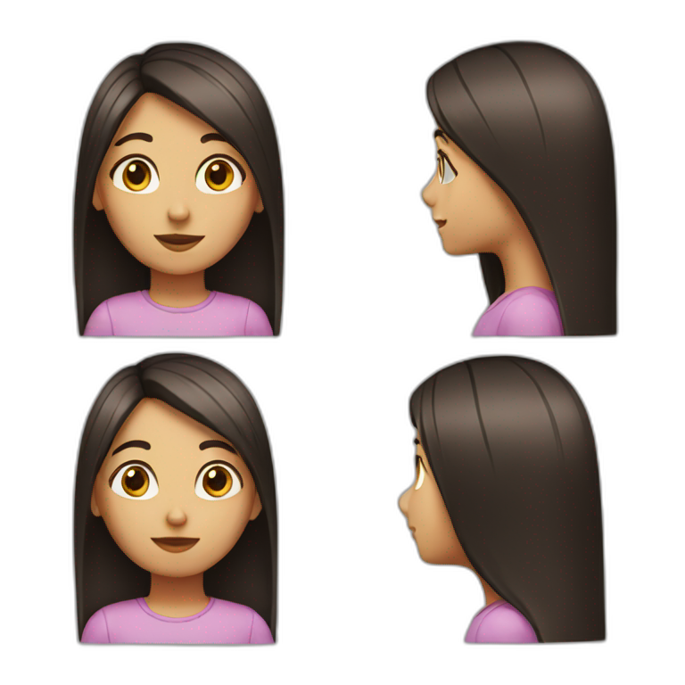 Girl with straight hair emoji