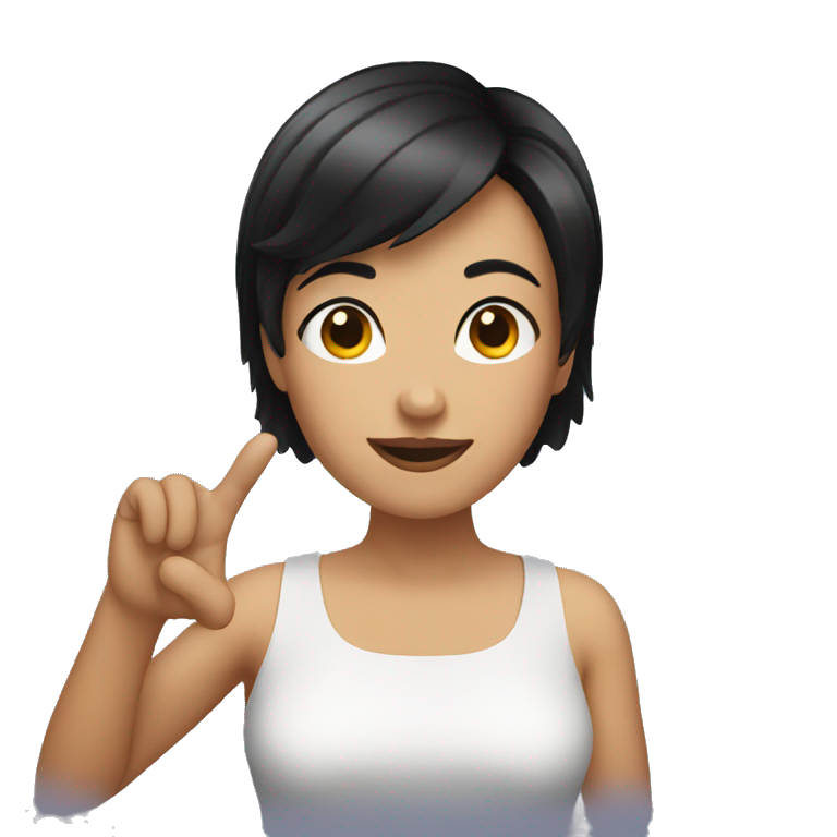 woman with short black hair doing ok gesture emoji