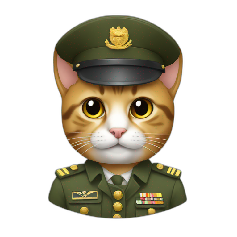 a cat in a military uniform emoji