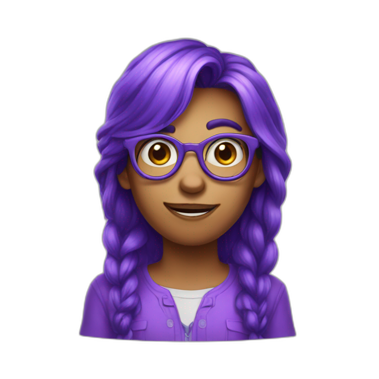 violet nerdy logical monster emoji