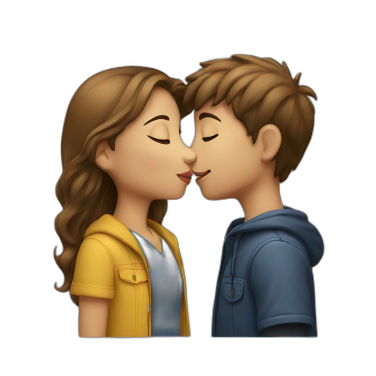 Boy and girl kiss  emoji