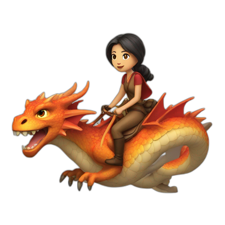 lena riding a dragon emoji