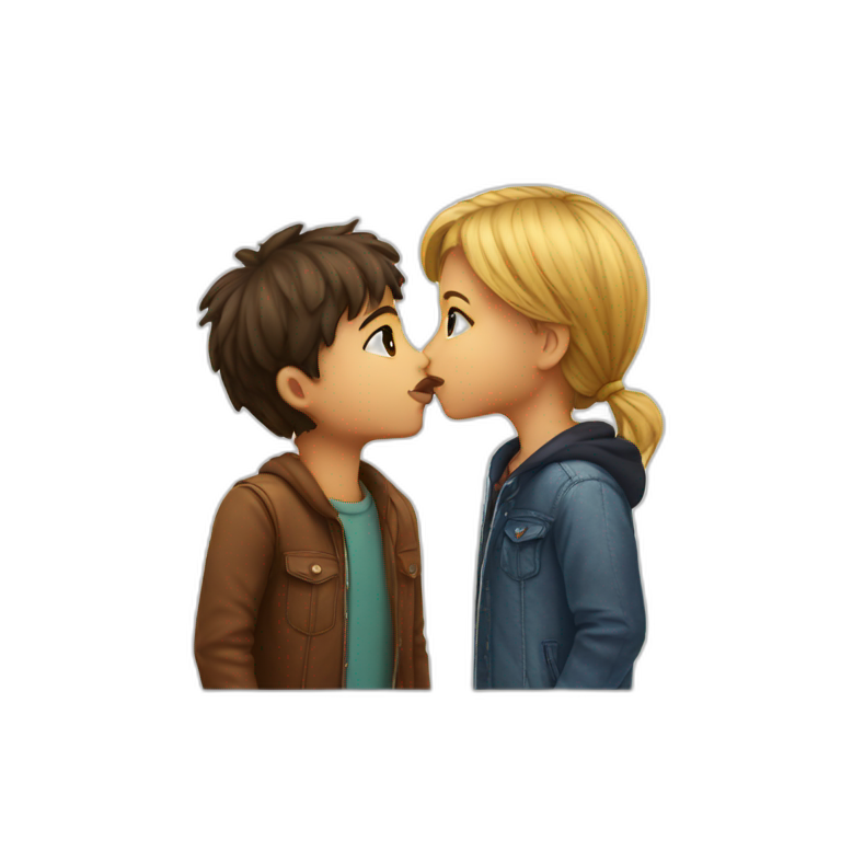 Boy Girl kiss emoji
