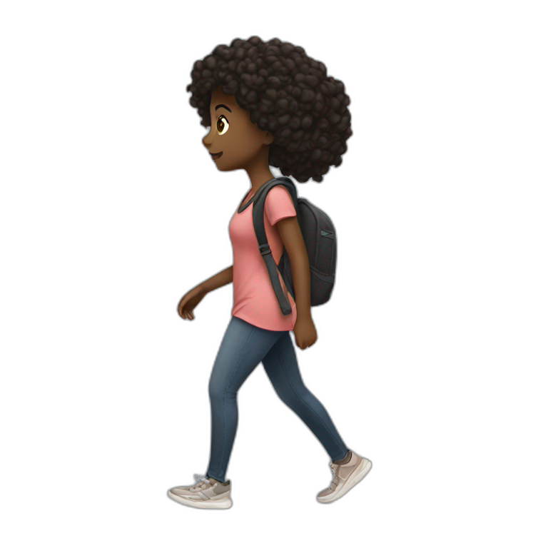Black girl walking emoji