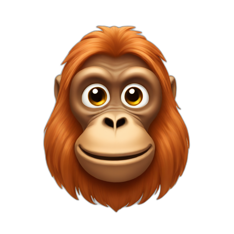 light orange orangutan smirking emoji
