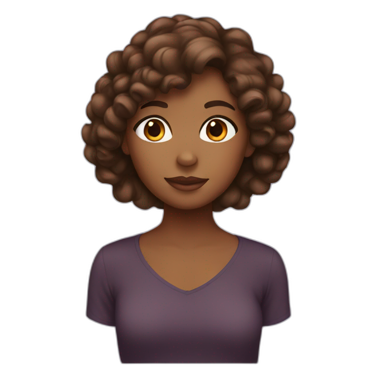 Brown girl with brown hair emoji