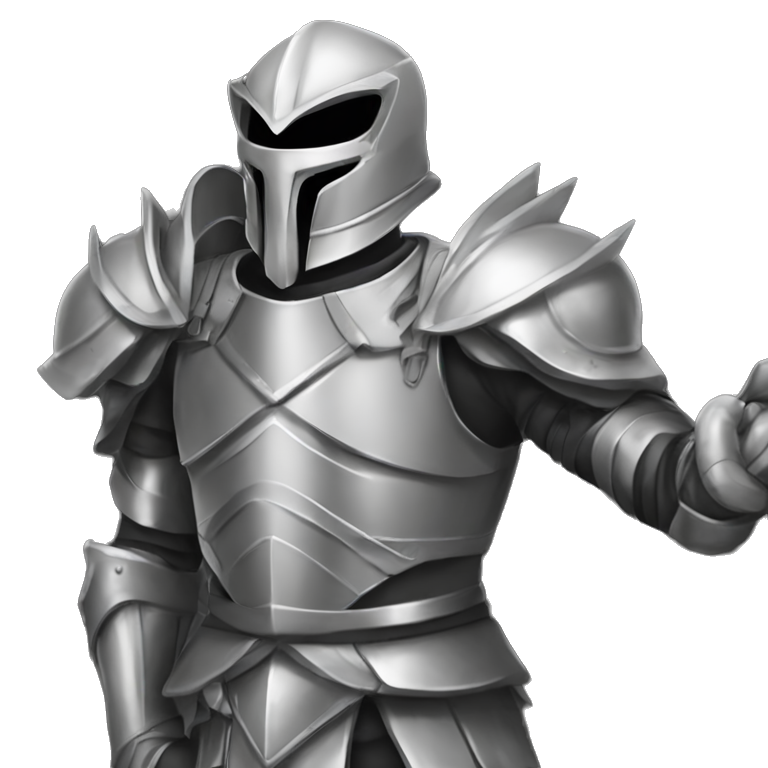 brave knight in grayscale. emoji