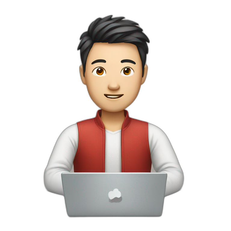 chinese man on a laptop emoji