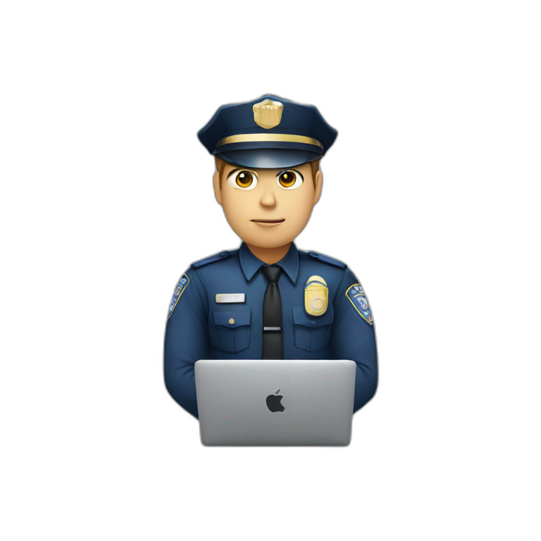 police men coding using macbook emoji