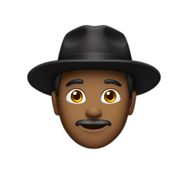 Men with black hat emoji