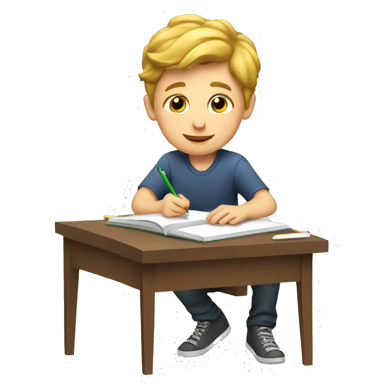 emoji doing homework