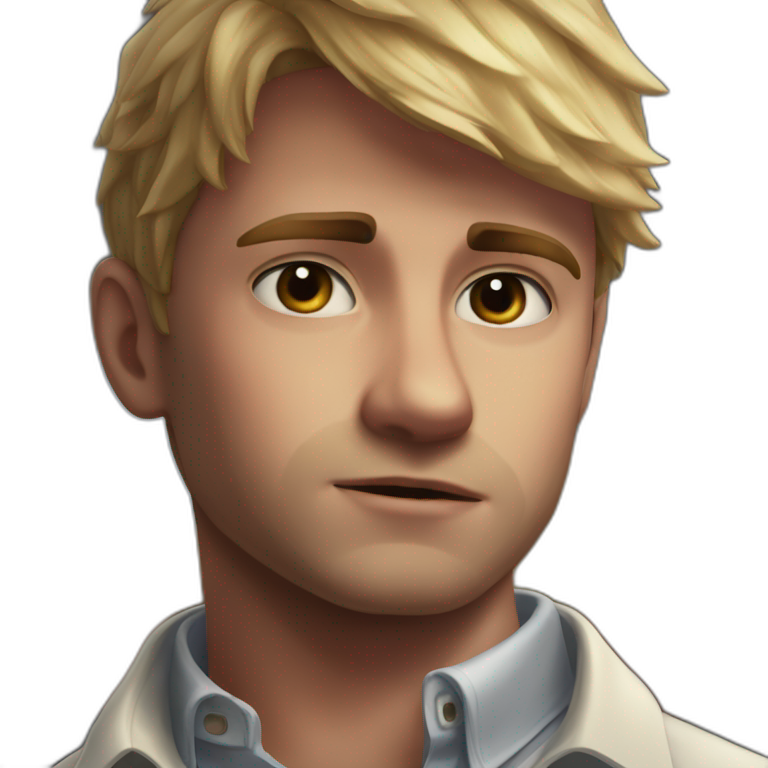 blonde boy in white shirt emoji
