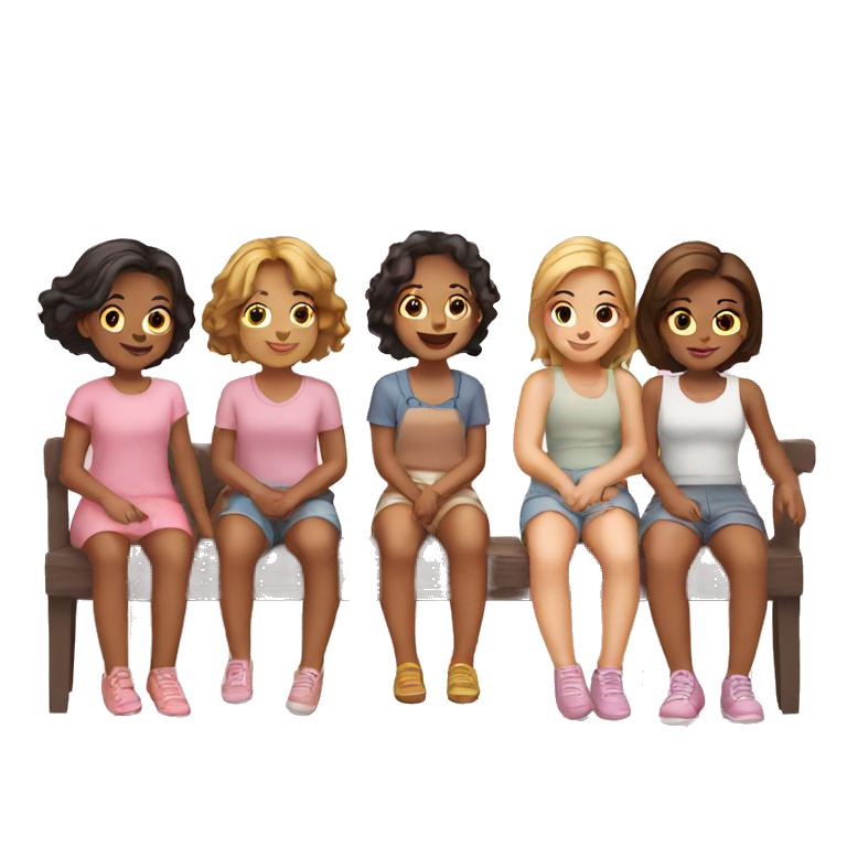 4 GIRLS AND 3 GIRLS SITTING emoji