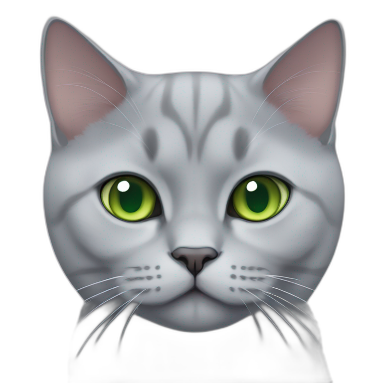lilac british shorthair cat with green eyes emoji