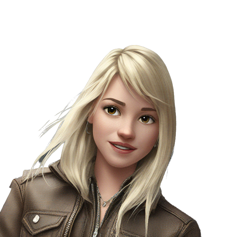 blonde girl in leather jacket emoji