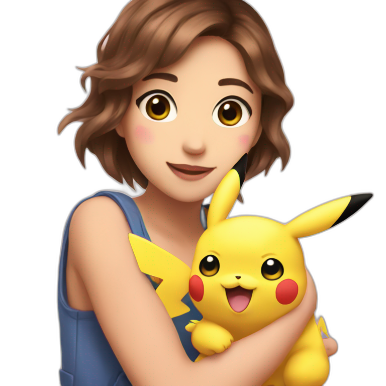Pokimane holding Pikachu emoji
