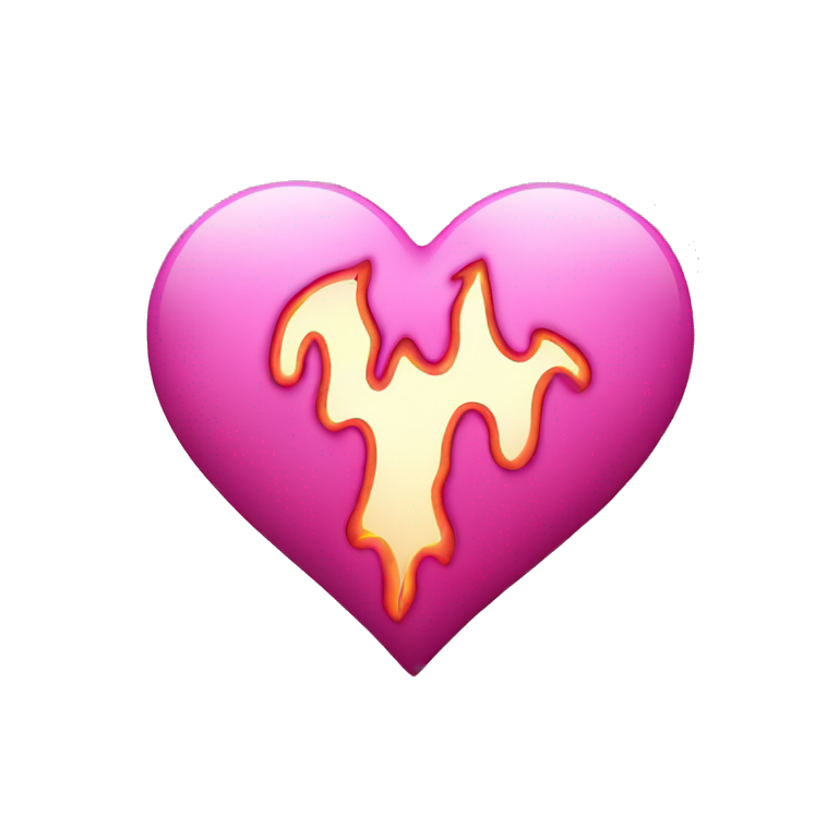 Pink heart with pink flames emoji
