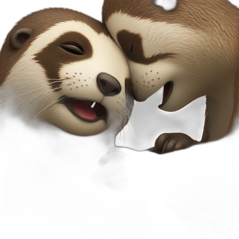 otter and sloth kissing emoji