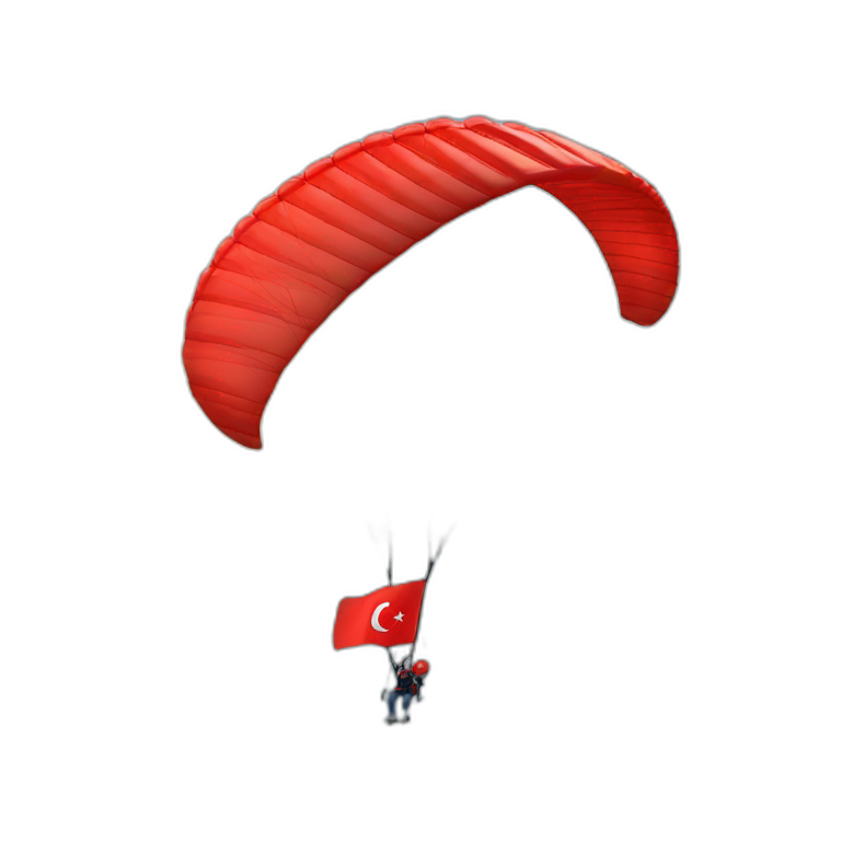 Paraglider with turkish flag emoji