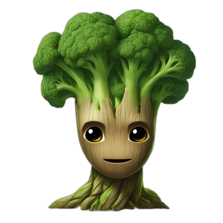 i am groot as a broccoli emoji