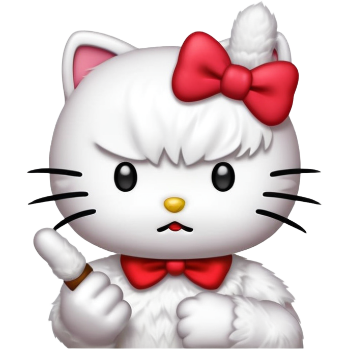 Hello kitty with middle finger Sticker