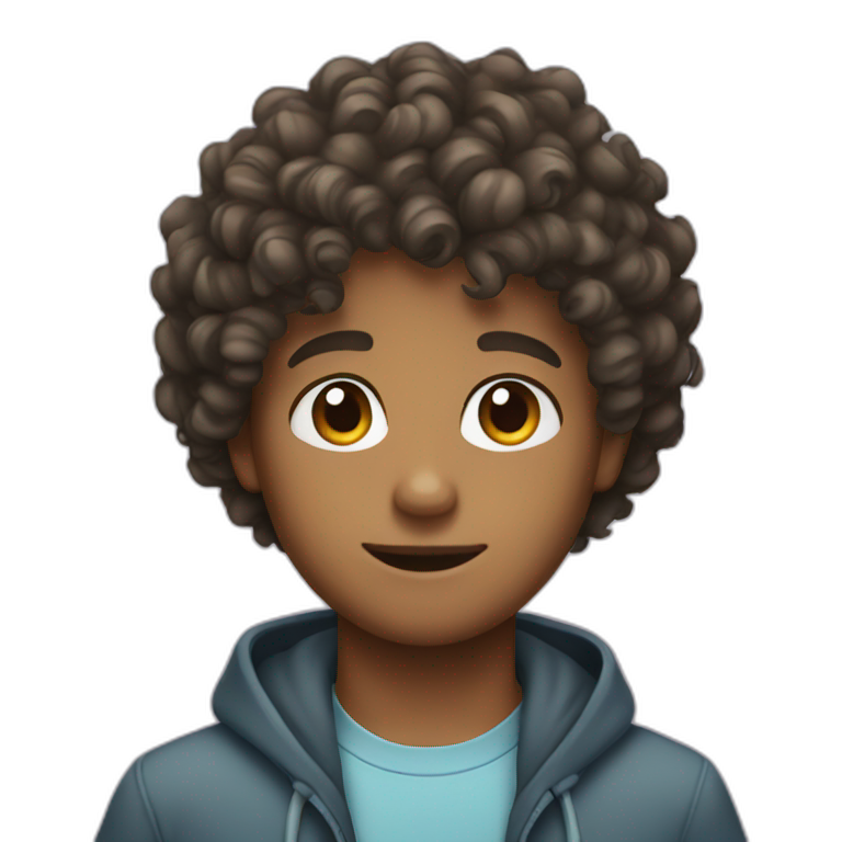 Curly hair boy emoji