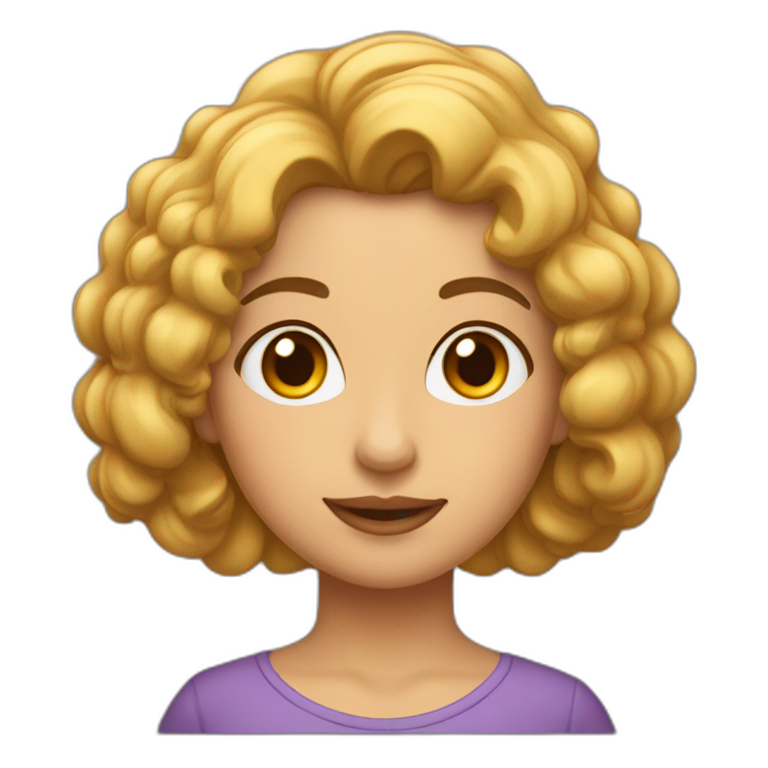 Una mujer de pelo rizado corto y morena emoji