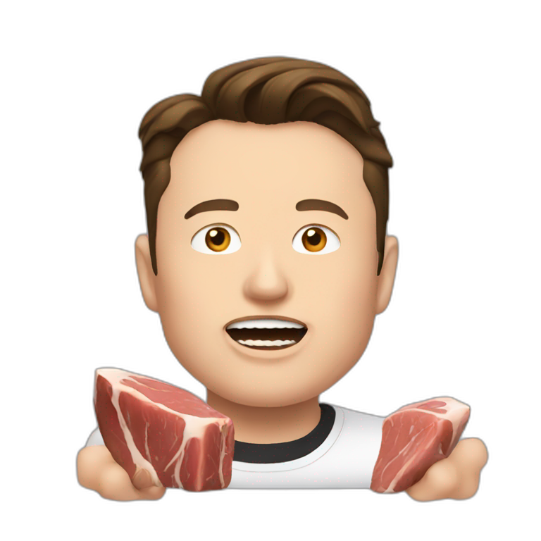 Elon musk eat beef emoji