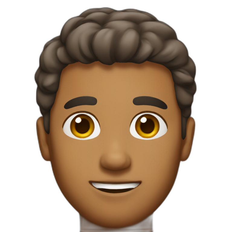 A brown man with short hair emoji