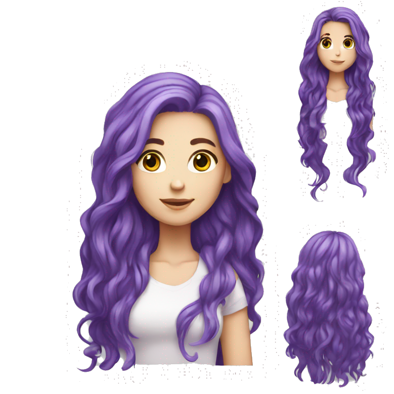 purple long hair white girl emoji