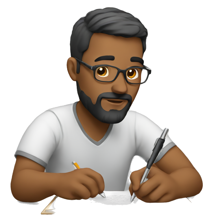 man writing with a pen emoji