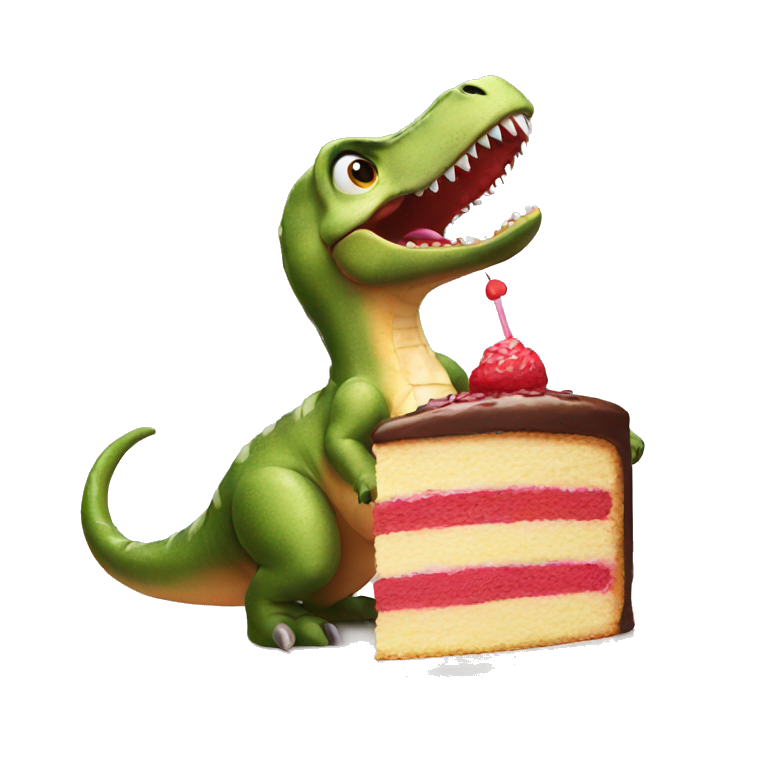 Dino eating cake  emoji