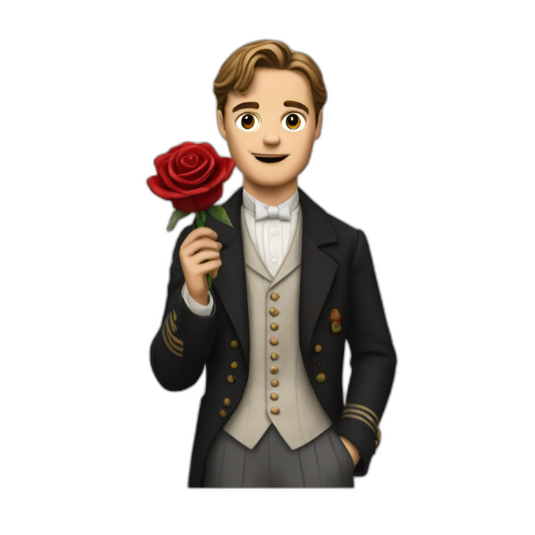 Jack Dawson holding Rose from the titanic emoji